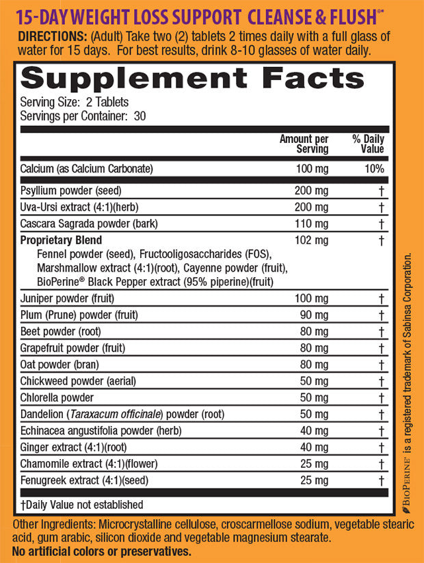 Nature's Secret 15 Day Weight Loss Cleanse & Flush (1x60 TAB)-1