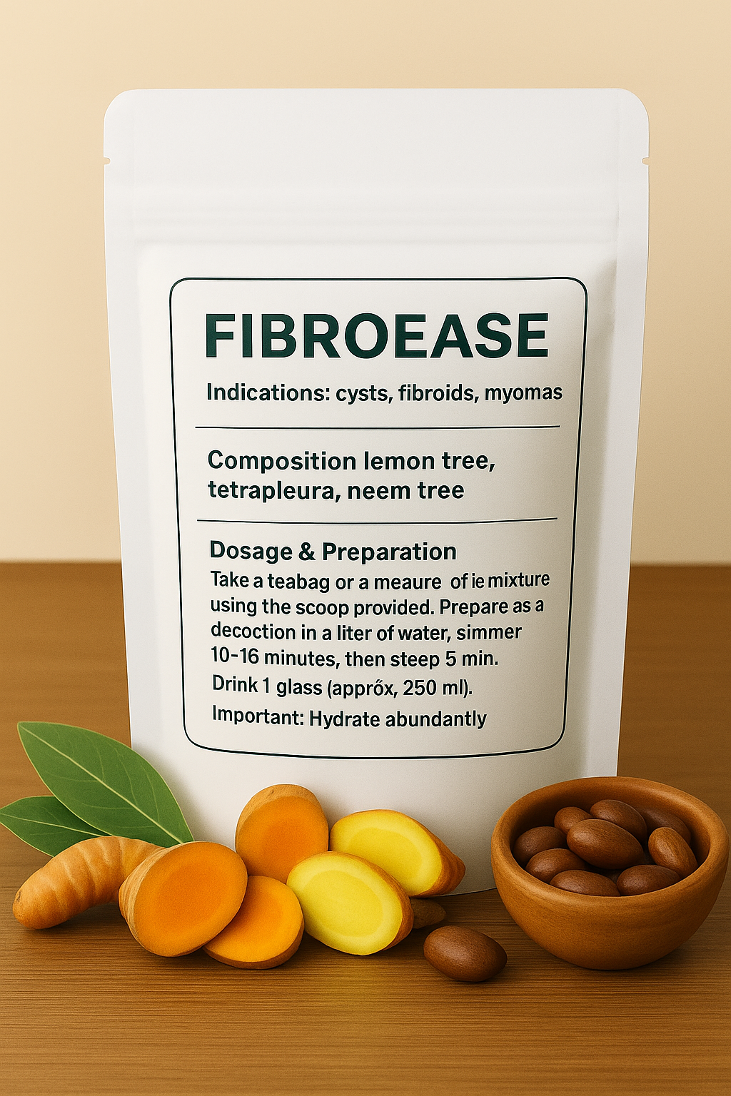 FibroEase – Herbal Infusion for Cysts, Fibroids & Myomas | Natural Support with Lemon Tree, Tetrapleura & Neem Tree