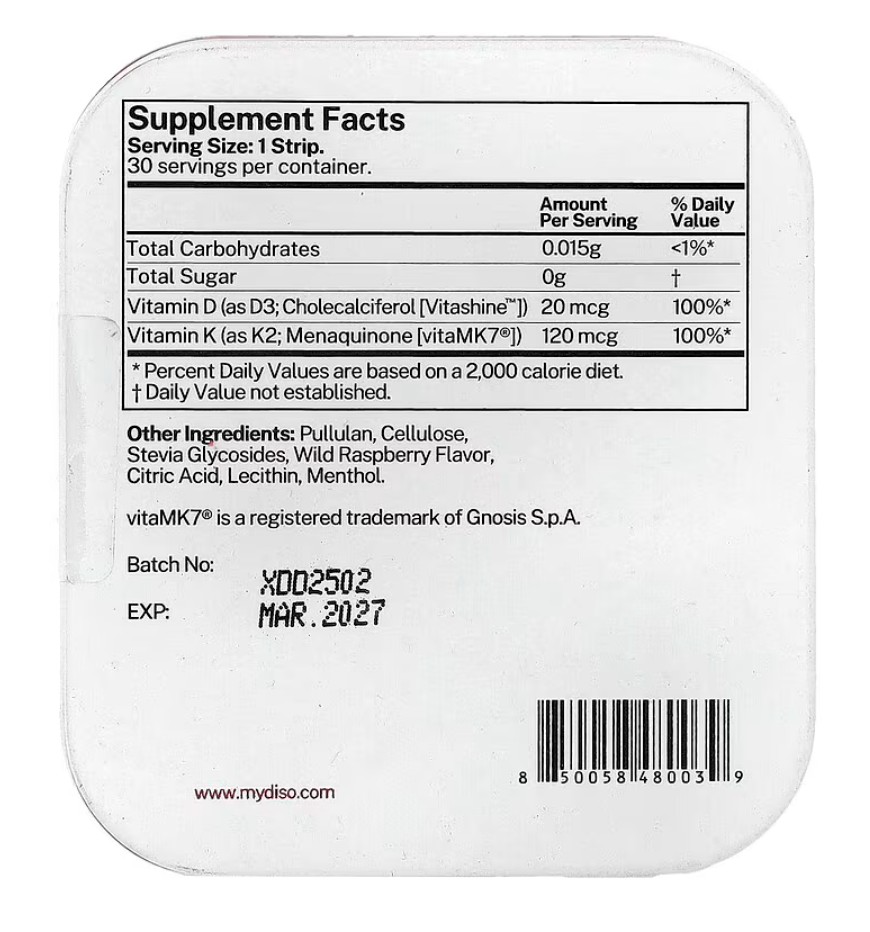 Diso - D3 K2 Raspberry Strip (30.PK)