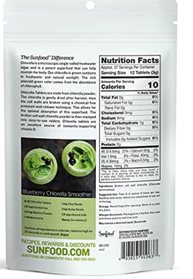 Sunfood Superfoods - Chlorella Tablets (4.OZ)