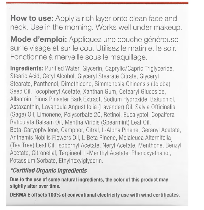 Derma E - Cream Day Regnrtv Antiaging (2.OZ)