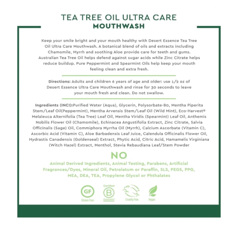 Desert Essence - Mouthwash Whtng+ Ttree Oil (16.FO)