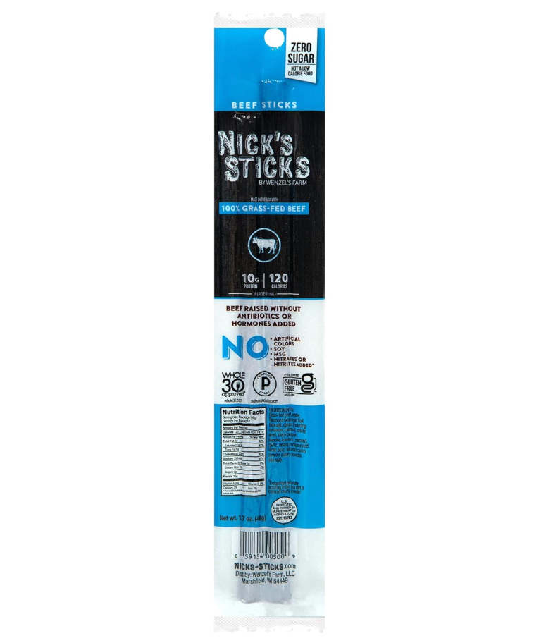 Nicks Sticks - Snack Beef Stx Grass Fed - Case of 25/1.7 oz