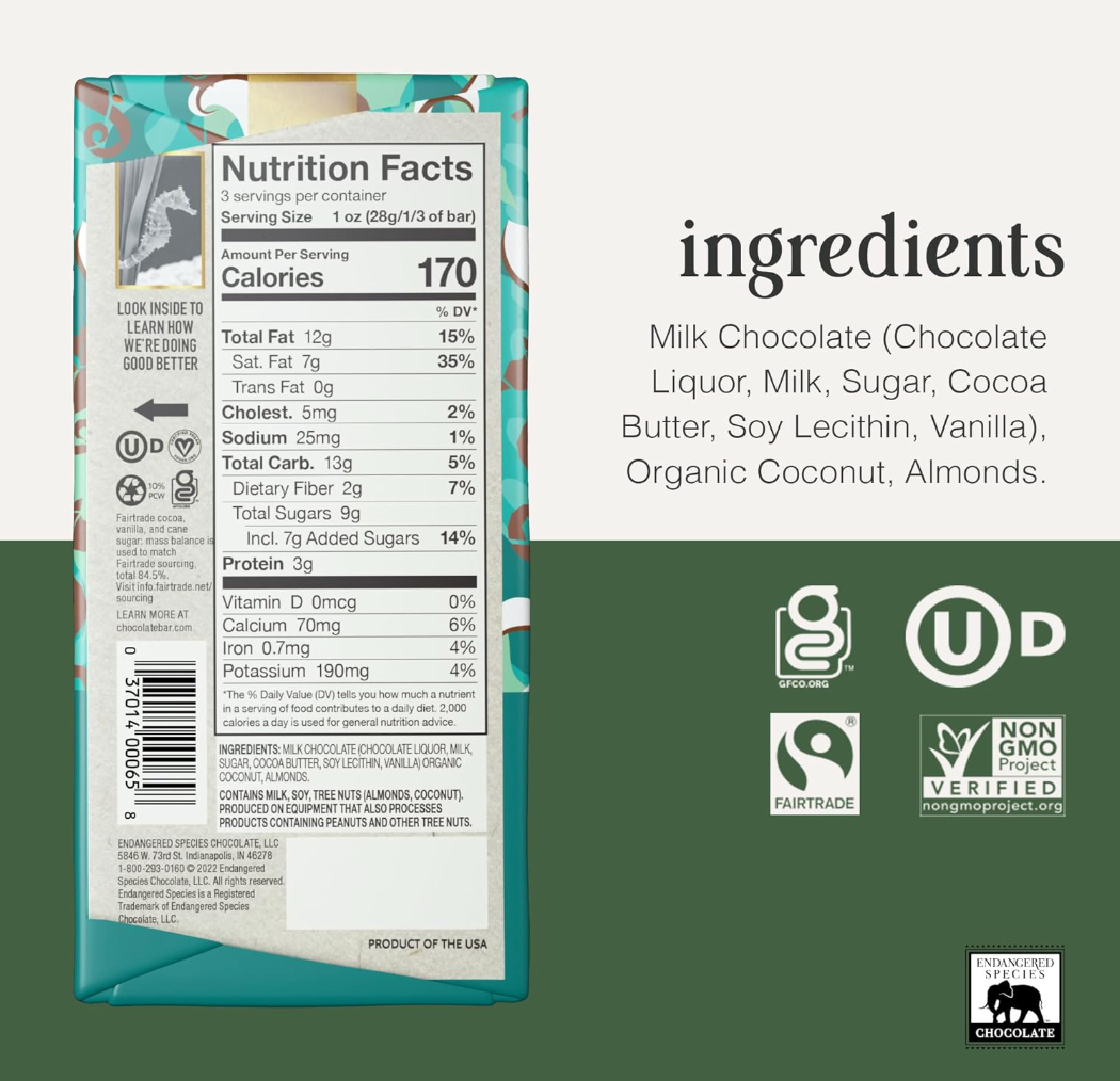 Endangered Species - Bar Choc Coconut Almd (3.OZ)