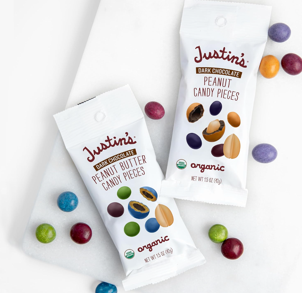 Justin's Dark Chocolate Peanut Candy Pieces 12pk of 1.5oz bags