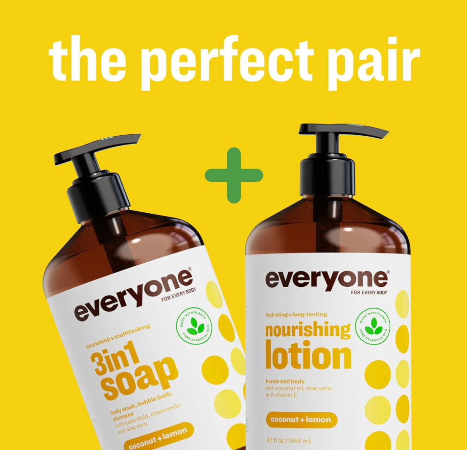 Everyone 2-in-1 Lotion for Hands/Body, Coconut and Lemon - 32 OZ