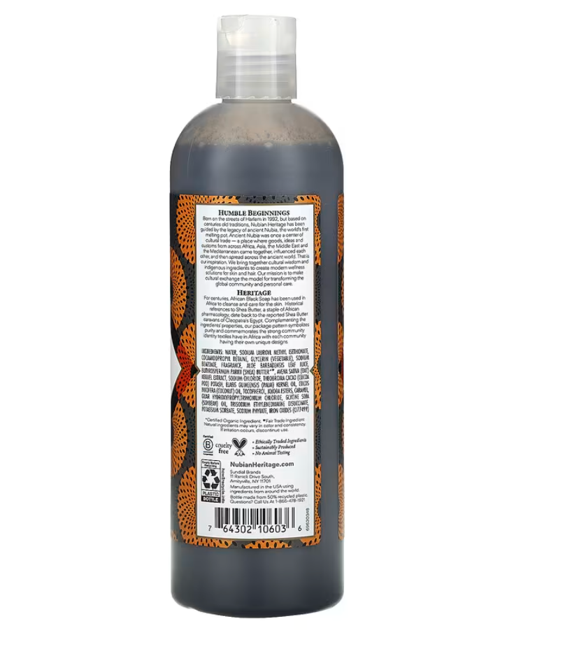 Nubian Heritage Body Wash, African Black Soap, 13 fl oz