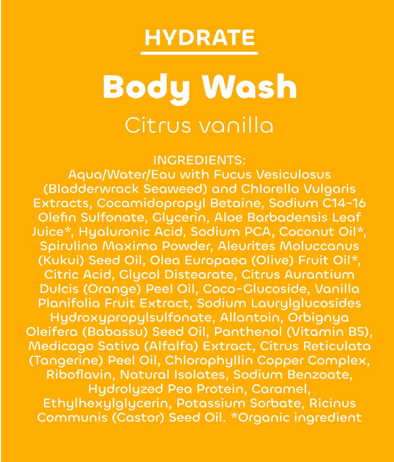 The Seaweed Bath Co. Hydrating Body Wash, Citrus + Vanilla, 12 fl oz