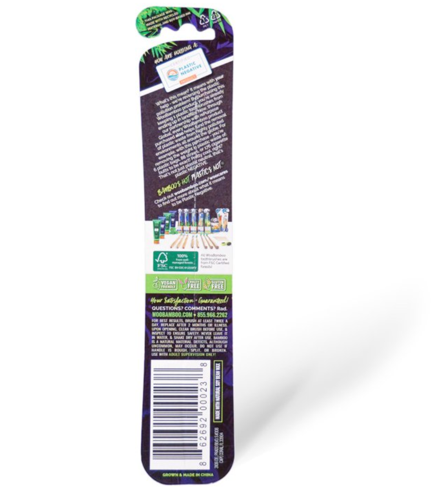 WooBamboo Adult Medium Toothbrush, 1 Count