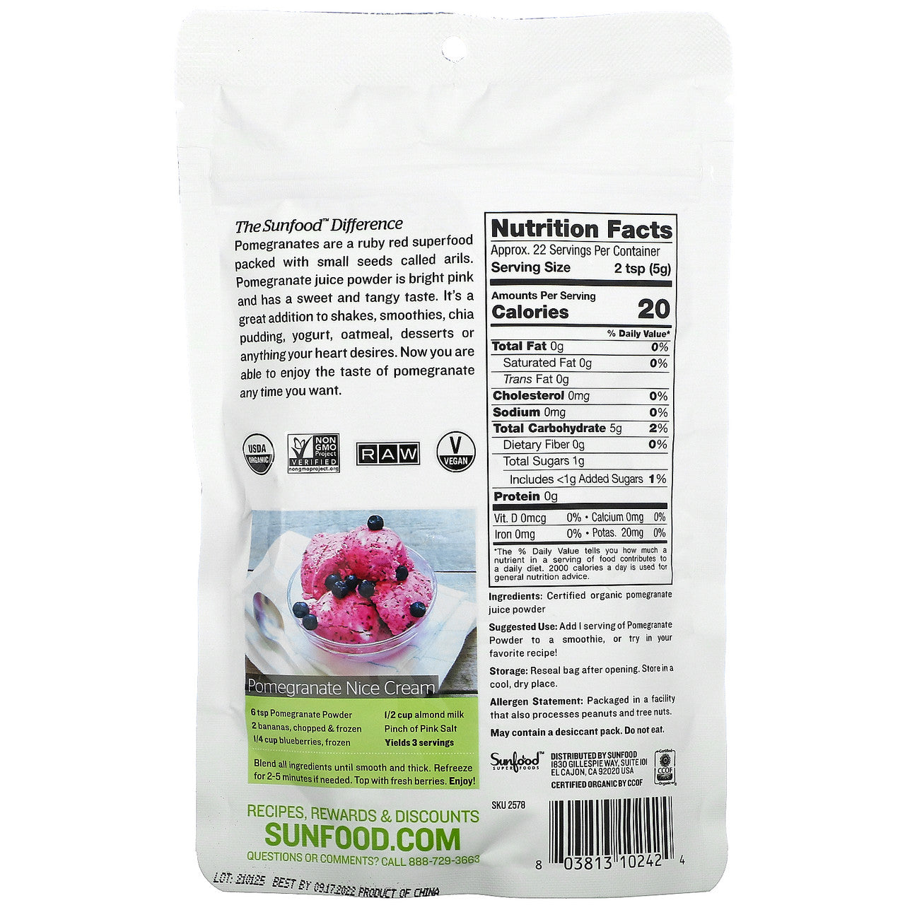SUNFD POMGRNTE PWDER ( 1 X 4 OZ )-1