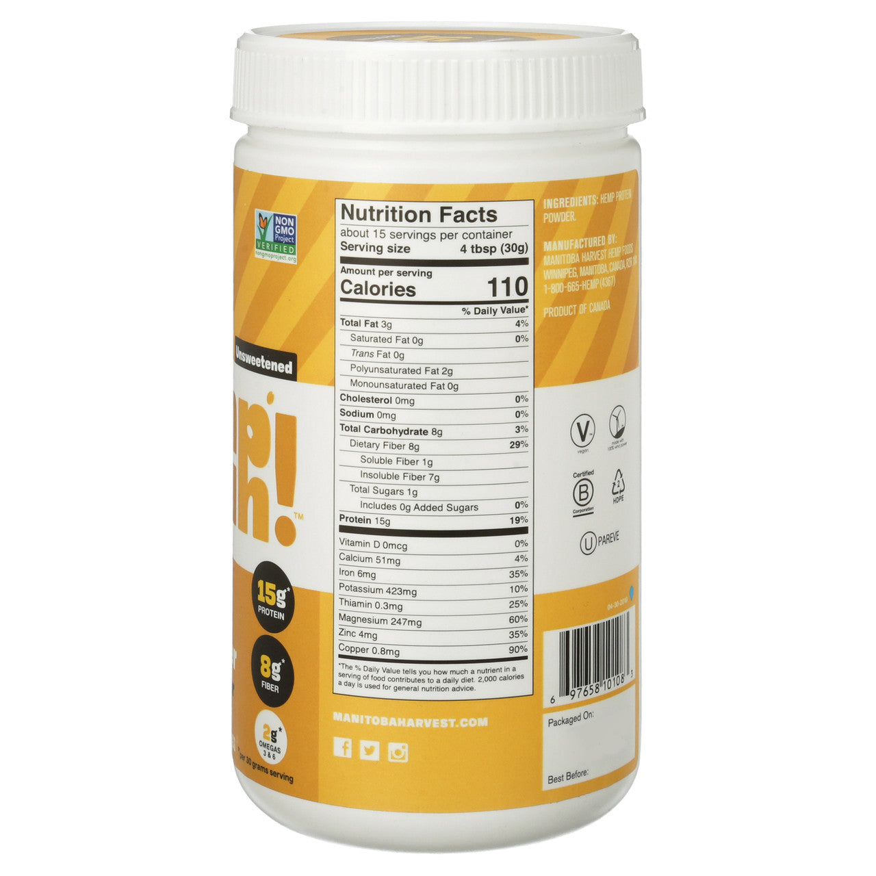 Manitoba Harvest Hemp Protein Powder (1x16 Oz)-8