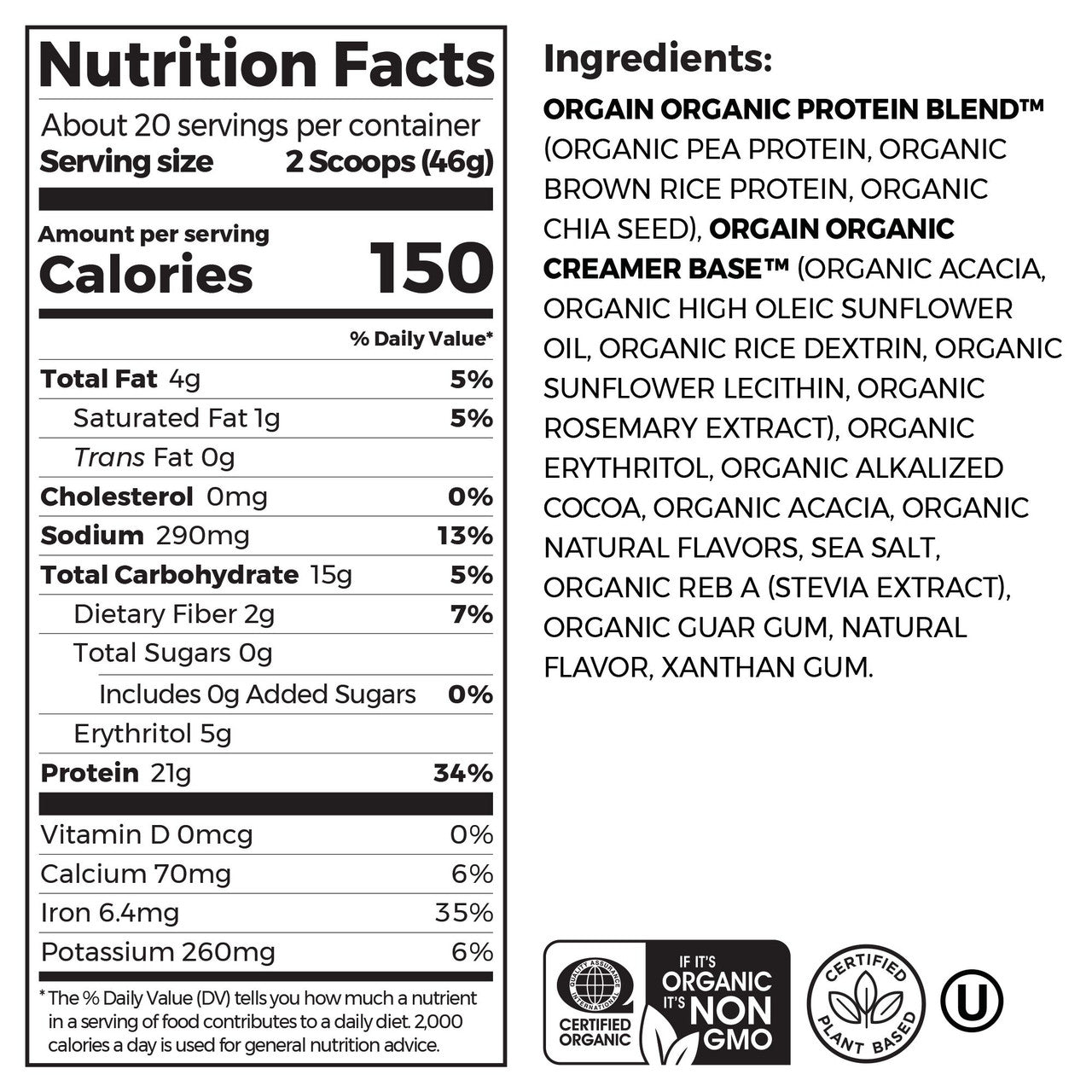 Orgain Creamy Chocolate Fudge (2.05 LB)-7