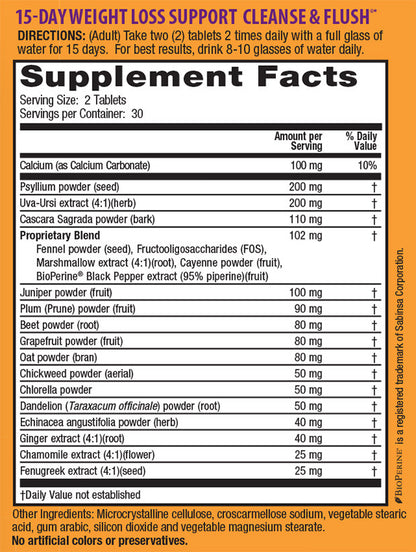 Nature's Secret 15 Day Weight Loss Cleanse & Flush (1x60 TAB)-1