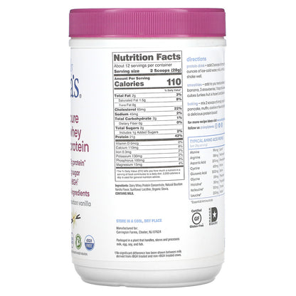 Tera's Whey rBGH Free Whey Protein Bourbon Vanilla  (1x12 OZ)-1