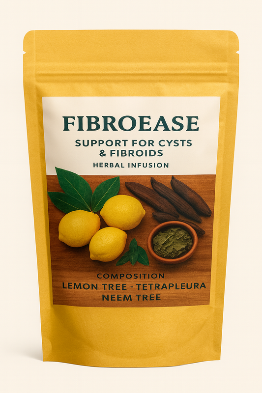 FibroEase – Herbal Infusion for Cysts, Fibroids & Myomas | Natural Support with Lemon Tree, Tetrapleura & Neem Tree