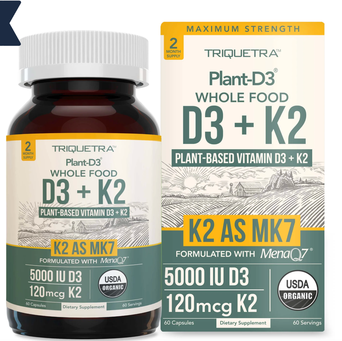 Triquetra Health - Vitamin D3k2 Plantbased (60.CP)