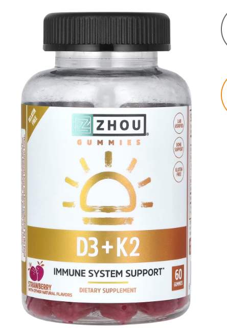 Zhou Nutrition - Vitamin D3 K2 Gummy (60.PC)