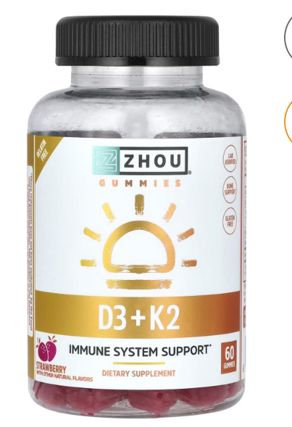 Zhou Nutrition - Vitamin D3 K2 Gummy (60.PC)
