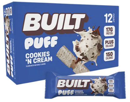 Built Bar - Bar Cookies N Cream Puff (1.41OZ) - 12 bars