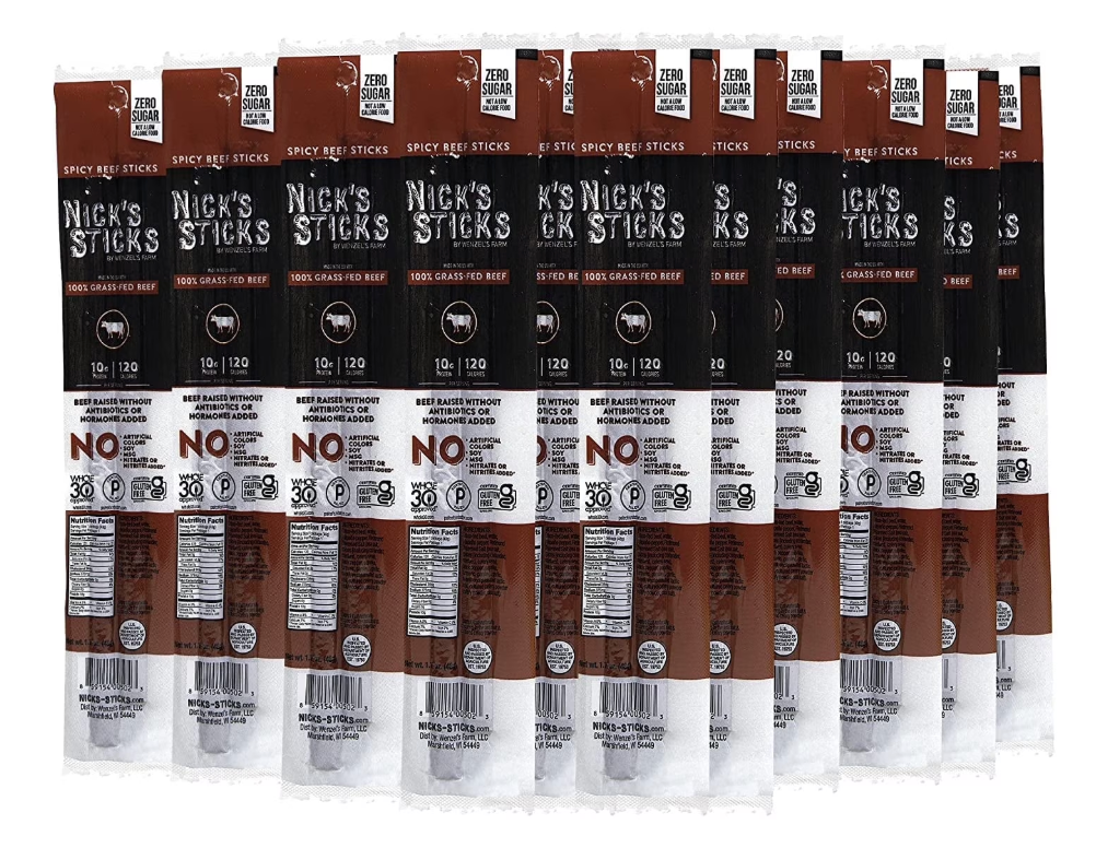 Nicks Sticks - Snack Beef Stx Spcy Grass Fd - 25 Twin Packs (1.7 oz each)