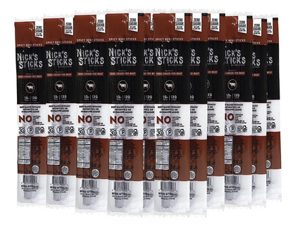 Nicks Sticks - Snack Beef Stx Spcy Grass Fd - 25 Twin Packs (1.7 oz each)