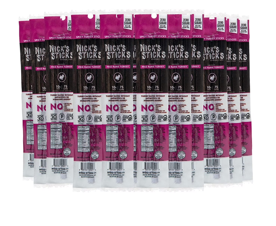 Nicks Sticks - Snack Trky Stx Spcy Fr Ra - 25 twin packs (1.7 oz each)