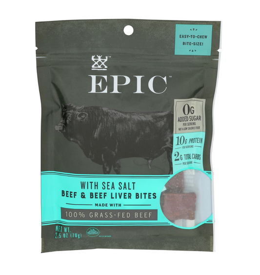 EPIC PROVISIONS Sea Salt Beef & Beef Liver Bites, 2.5 OZ
