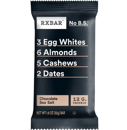 Rxbar - Bar Chocolate Sea Salt, Protein Bar, 1.80 Oz, 12 bars