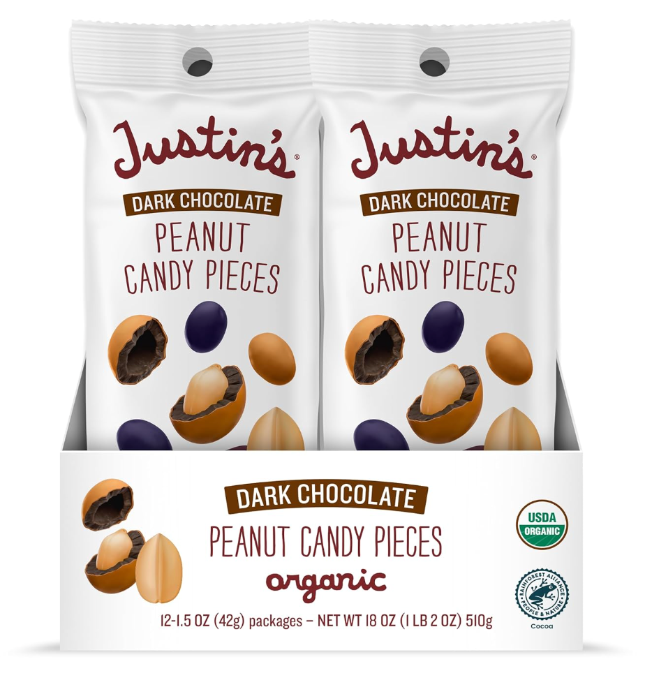 Justin's Dark Chocolate Peanut Candy Pieces 12pk of 1.5oz bags