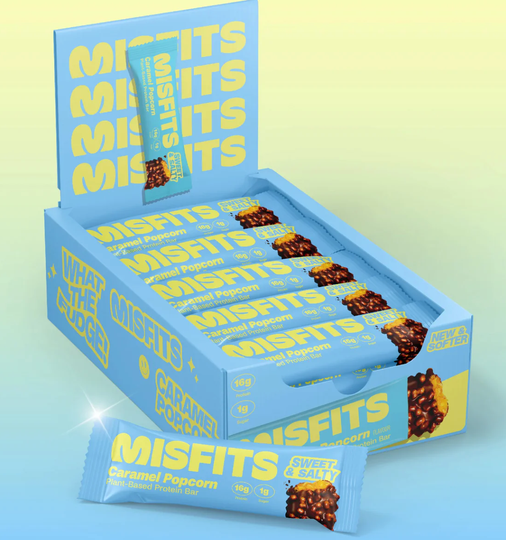 Misfits - Bar Protein Carmel Popcorn (1.8OZ) - 12 bars.