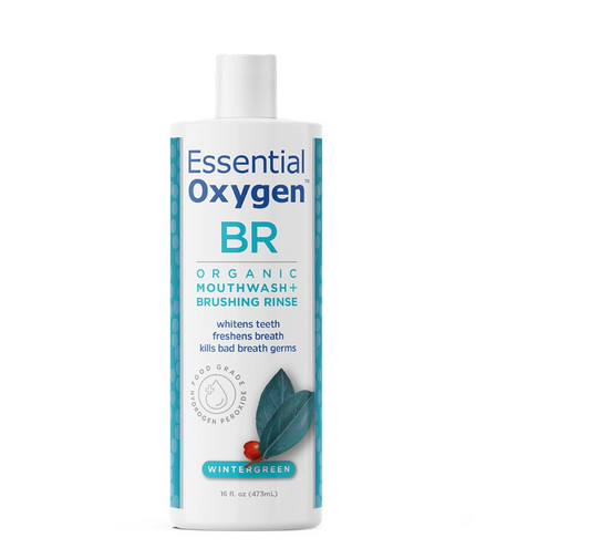 Essential Oxygen Mouthwash Wintergreen - 16OZ Certified BR Organic Brushing Rinse