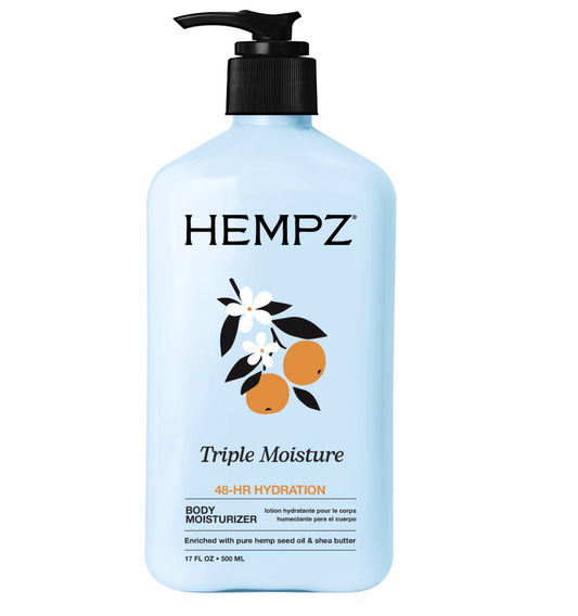 Hempz Triple Moisture Herbal Whipped Body Crème Lotion Moisturizer, 17 FO