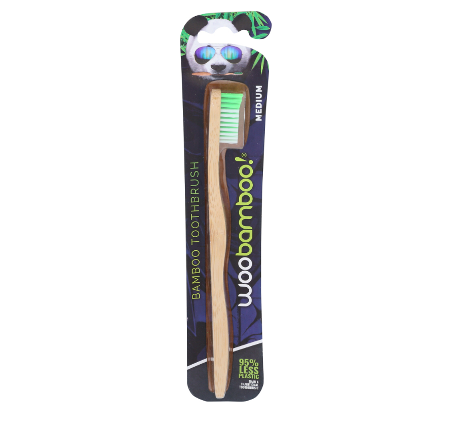 WooBamboo Adult Medium Toothbrush, 1 Count