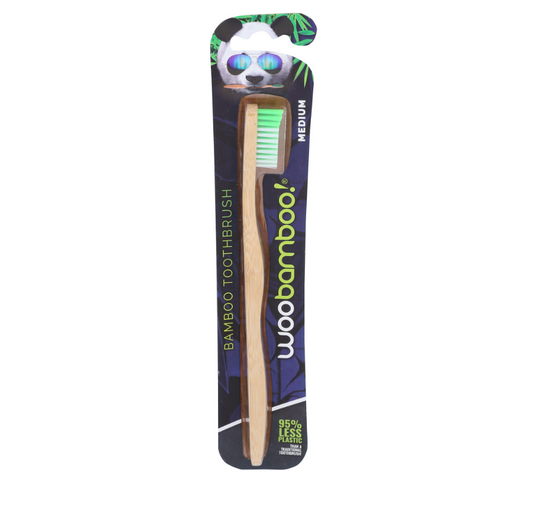 WooBamboo Adult Medium Toothbrush, 1 Count