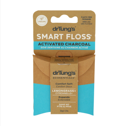 Dr. Tung's Activated Charcoal Vegan Floss, 30 yd