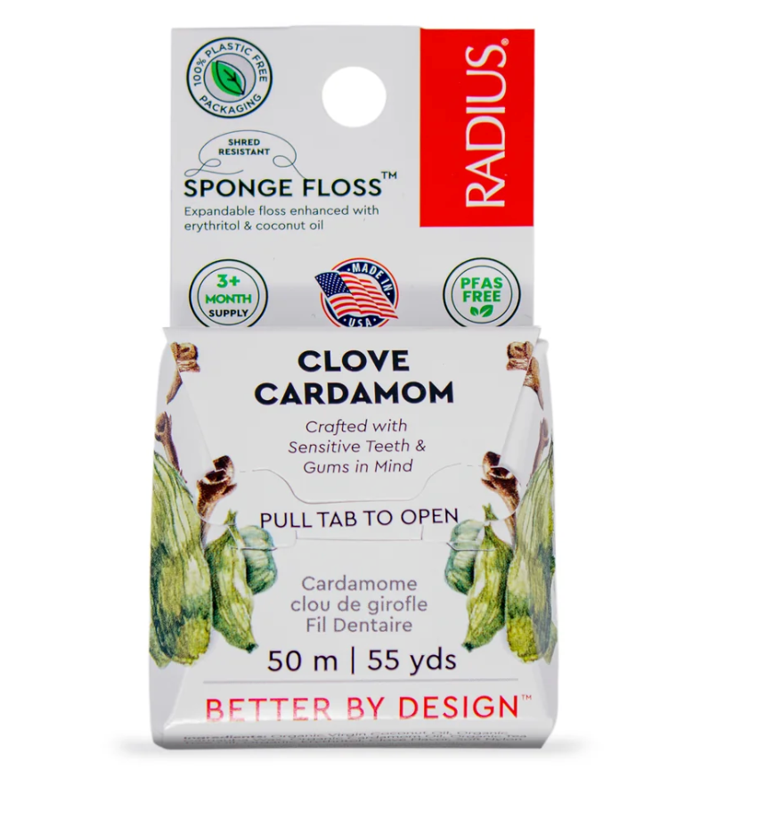 Radius Organic Cardamom Clove Dental Floss, 55 yd