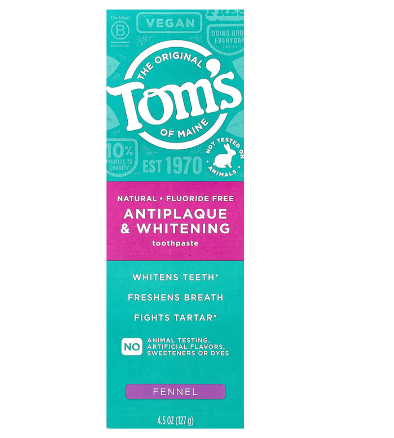 Tom's of Maine Whitening Fennel Toothpaste, 4.5 oz