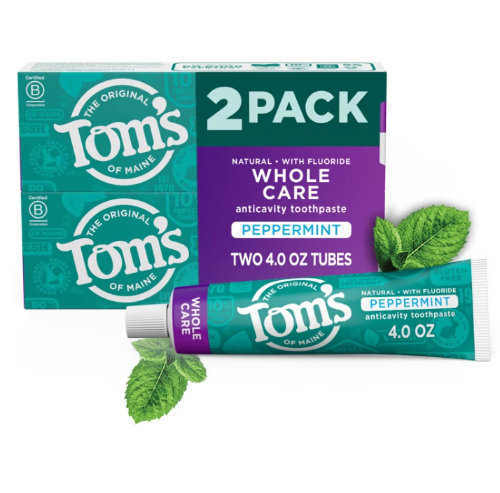 Tom's of Maine Peppermint Toothpaste Twin Pack, 8 oz