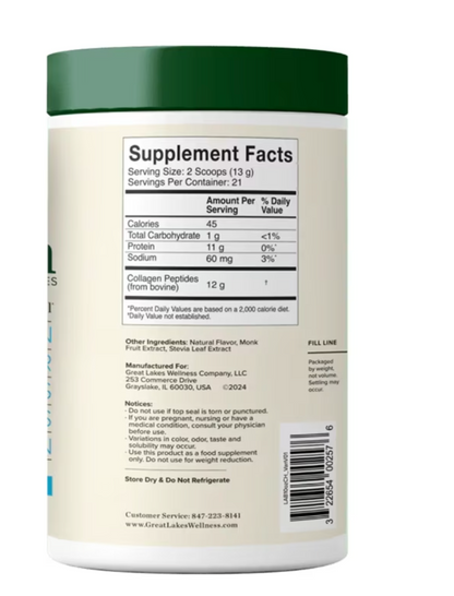 Great Lakes Wellness - Collagen Peptides Vanila (10.OZ)
