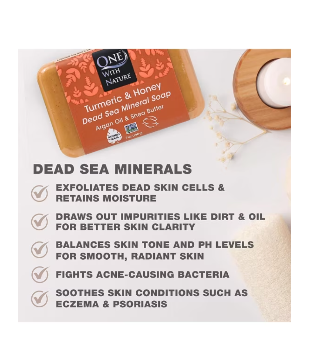 One With Nature - Soap Bar Turmeric Honey (7.OZ)