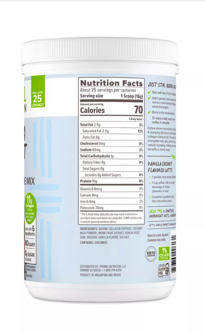 Primal Kitchen - Collagen Fuel Vnll Ccnut (14.4OZ)