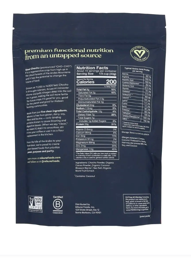 Mikuna - Protein Powder Cacao (22.8OZ)