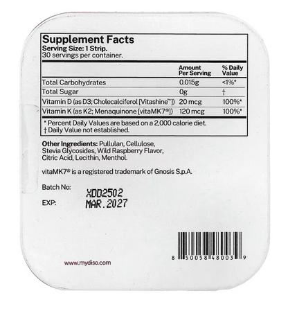 Diso - D3 K2 Raspberry Strip (30.PK)