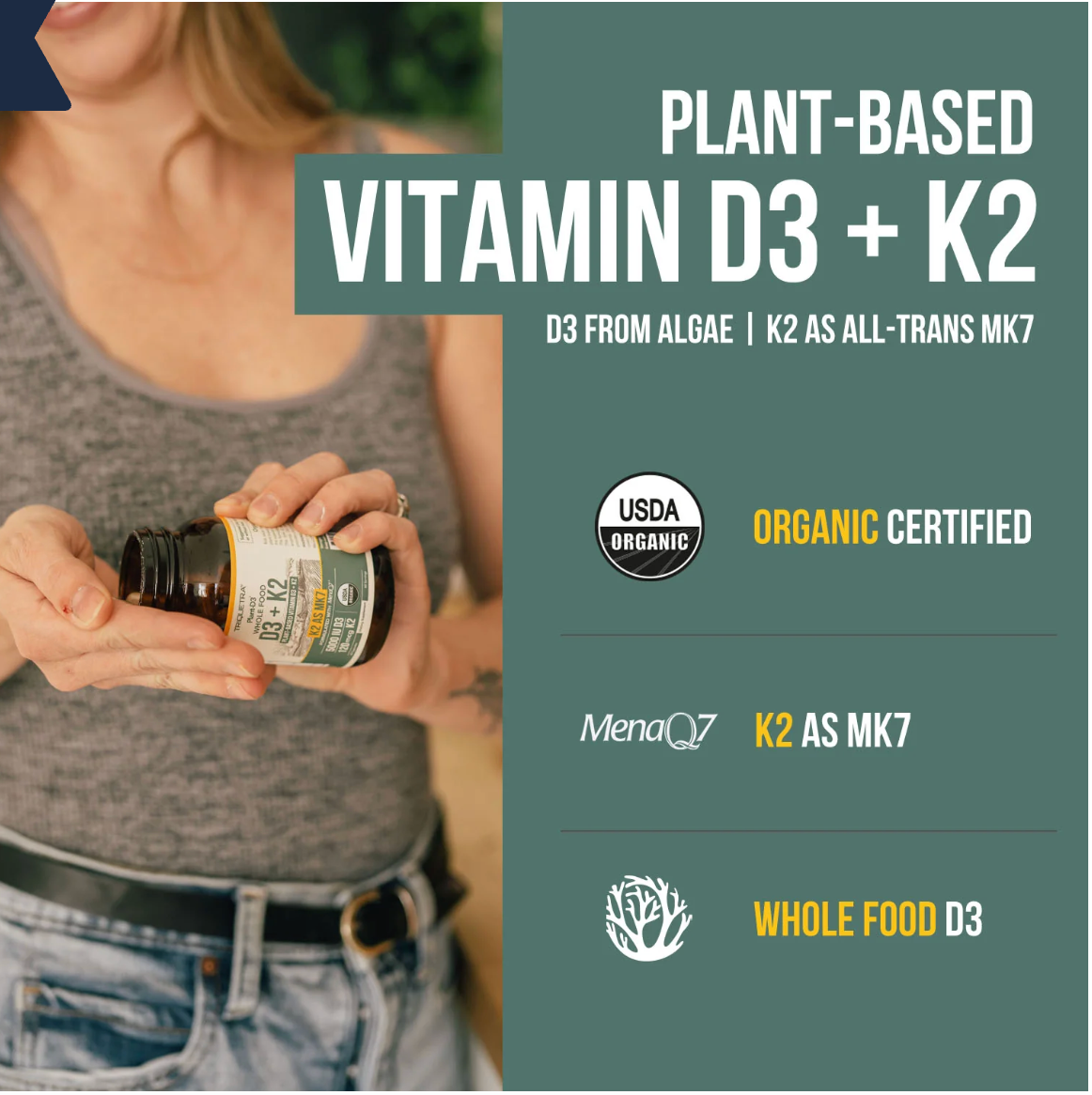 Triquetra Health - Vitamin D3k2 Plantbased (60.CP)