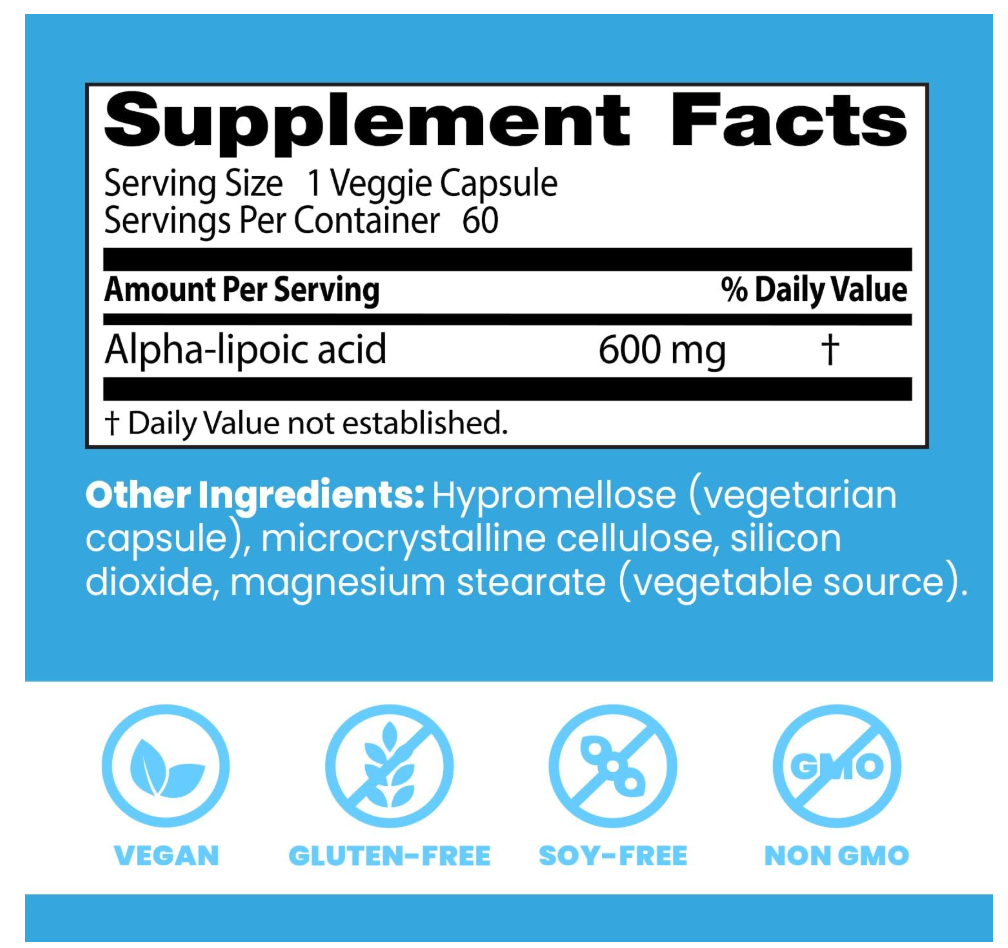 Doctors Best - Vitamin Alpha Lipoic Acid (60.VC)