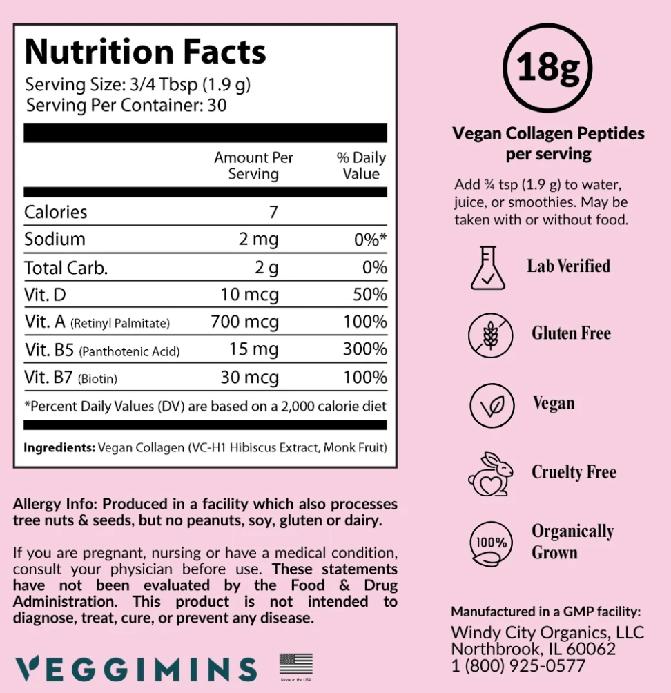 Veggimins - Collagen 1800Mg Vegan (2.OZ)