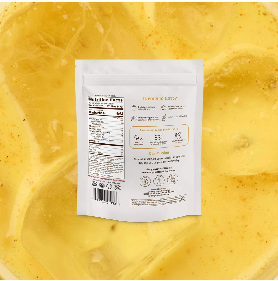 Organic Traditions - Superfood Latte Turmeric (5.3OZ)