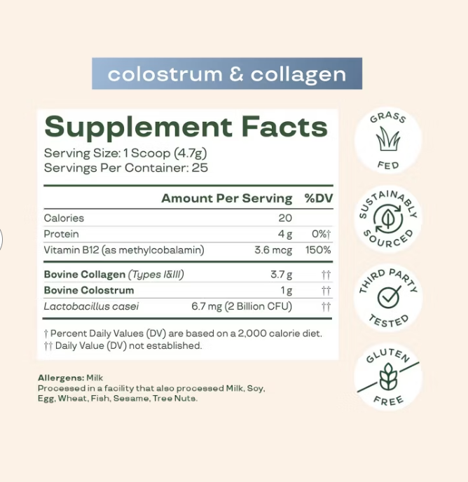 Bloom Nutrition - Colostrum Collagen Plain (4.16OZ)