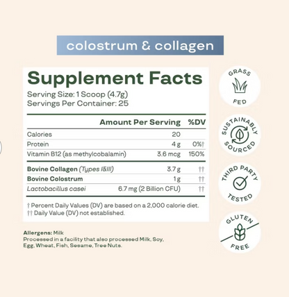 Bloom Nutrition - Colostrum Collagen Plain (4.16OZ)