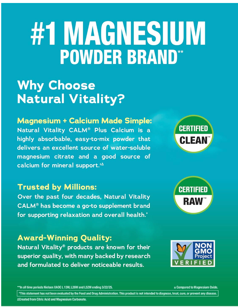 Natural Vitality - Vitamin Calm+Clcum Rspbr (16.OZ)
